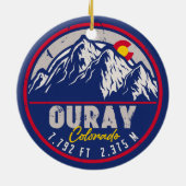 オウレイコロラド州旗キャンピングハイキングお土産80s セラミックオーナメント (裏面)