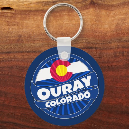 オウレイコロラド州旗バーストキーチェーン キーホルダー (正面)