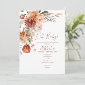 オエレガントベビーボホテラコタフローラベビーシャワー 招待状 (スタンド正面)