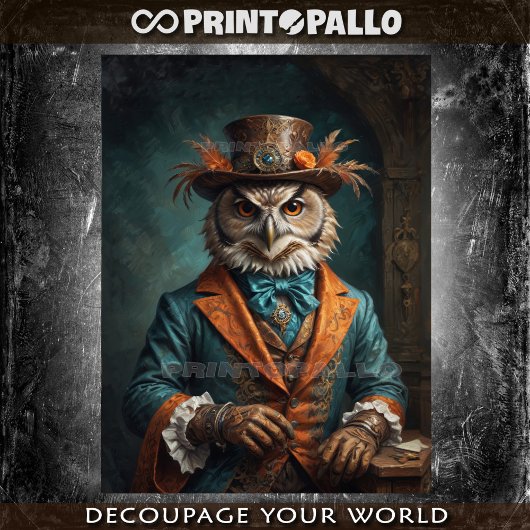 オエレガントレビクトリアンンジとブルーのフクロウの年齢 薄葉紙