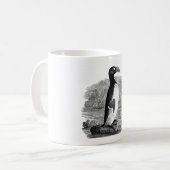 オオウミガラスの木製の版木、銅版、版画 コーヒーマグカップ (正面左)
