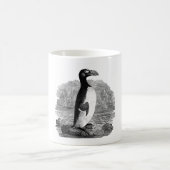 オオウミガラスの木製の版木、銅版、版画 コーヒーマグカップ (中央)