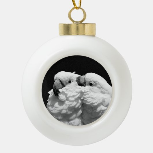 オオオカズラ1羽 セラミックボールオーナメント (正面)