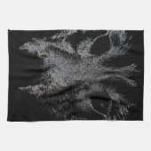 オオオカマタオル野生のハスキー犬の茶タオル キッチンタオル (横)