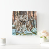 オオオカミのパックドーンのレイダース スクエア壁時計 (ホーム)