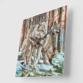 オオオカミのパックドーンのレイダース スクエア壁時計 (傾斜)