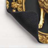 オオオカミの黒と金ゴールド装飾枠 マウスパッド (コーナー)