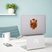 オオオカミスカル シール (デスク上のノートパソコン)