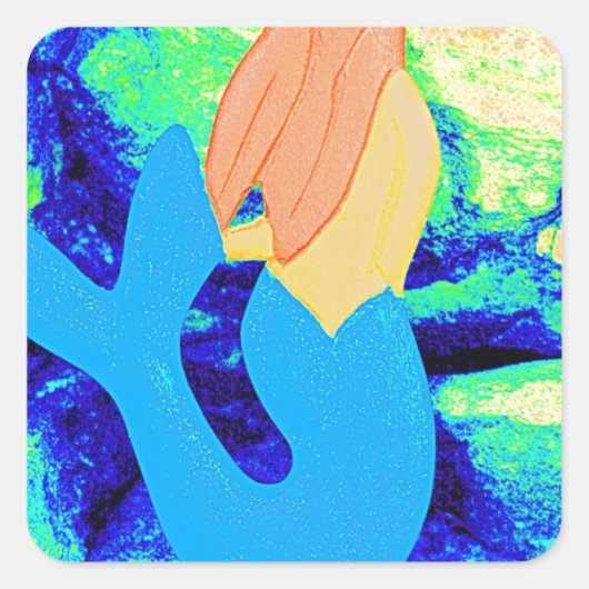 オオオカミデザイン スクエアシール (正面)