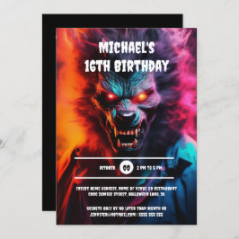 オオオカミ人仮装パーティー大人 招待状