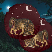 オオオカミ冬枕林動物 ラウンドクッション