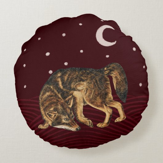 オオオカミ冬枕林動物 ラウンドクッション (裏面)