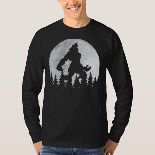 オオオカミ満月狼男オオカミ男 Tシャツ (正面)
