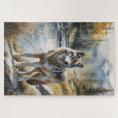 オオオカミ素晴らしオオカミどこかで美しい自然パズル ジグソーパズル (横)