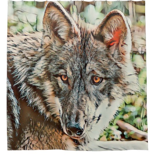 オオオカミ シャワーカーテン (正面)