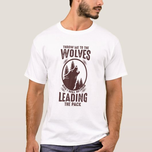 オオオカミ・パック犬の犬領土パック・ハンター Tシャツ (正面)