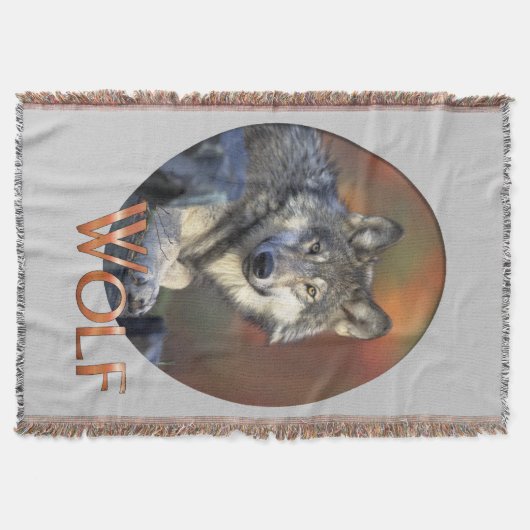 オオオカミGray Wolf Canis_lupus スローブランケット (正面)