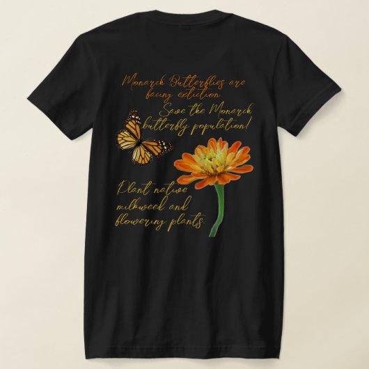 オオカナダモと百日草 Tシャツ (レイダウン裏面)