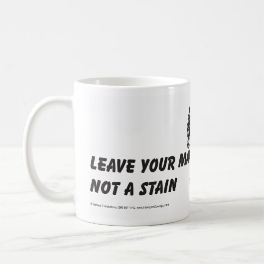 オオカミおよびスローガンのコップの芸術 コーヒーマグカップ (左)