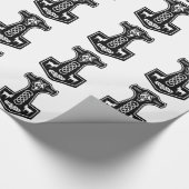 オオカミおよびヤギが付いている異教のなトールのハンマー ラッピングペーパー (角)