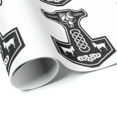 オオカミおよびヤギが付いている異教のなトールのハンマー ラッピングペーパー (ロールコーナー)