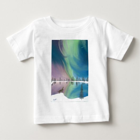 オオカミおよびComet.jpg ベビーTシャツ (正面)