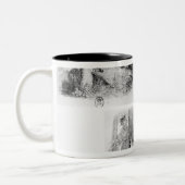 「オオカミおよびLambbのためのイラストレーション ツートーンマグカップ (左)