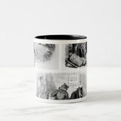 「オオカミおよびLambbのためのイラストレーション ツートーンマグカップ (中央)