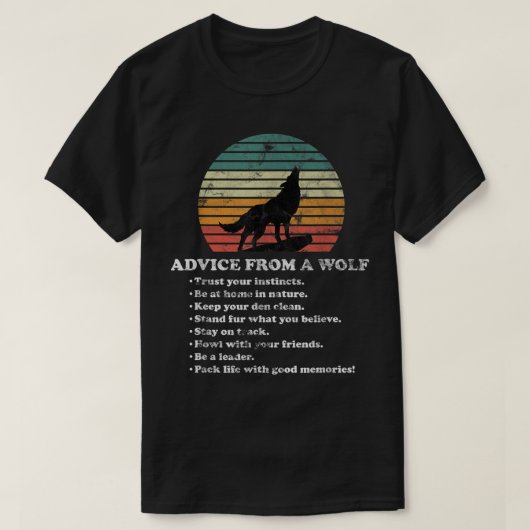 オオカミからのアドバイス Tシャツ (デザイン正面)