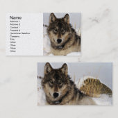 オオカミか雪で置いている材木オオカミ 名刺 (正面/裏面)