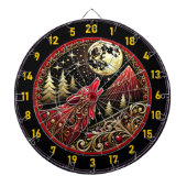 オオカミがゴールデンムーンの光の下で吠える ダーツボード (正面)