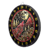 オオカミがゴールデンムーンの光の下で吠える ダーツボード (正面右)