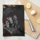 オオカミがハートを引き裂く キッチンタオル (四つ折り)