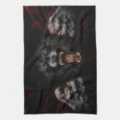 オオカミがハートを引き裂く キッチンタオル (縦)