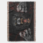 オオカミがハートを引き裂く スローブランケット (正面縦)