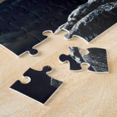 オオカミが夜の満月で吠える ジグソーパズル (側面)