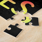 オオカミが大好きな女の子の水色、水色 ジグソーパズル (側面)