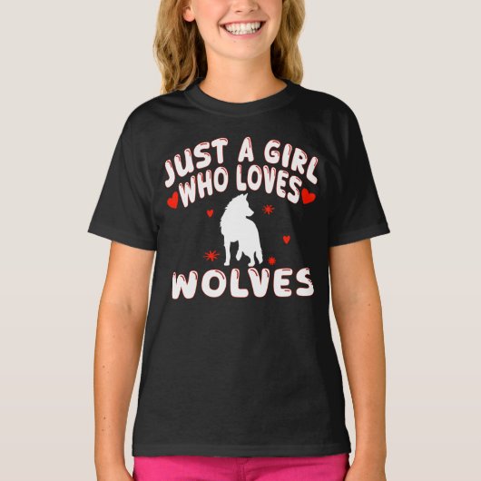 オオカミが好きな女の子 Tシャツ (正面)