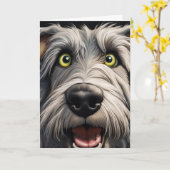 オオカミが年を取る誕生日 カード (黄色い花)