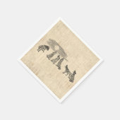 オオカミが月でハウリングヴィンテージウルフアート スタンダードカクテルナプキン (角)