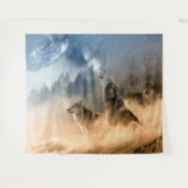 オオカミが月で吠える タペストリー (正面(横))