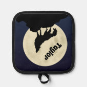 オオカミが月で吠えパーソナライズされたる 鍋敷き (正面)