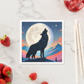 オオカミが月で泣いている スタンダードカクテルナプキン (インサイチュ)