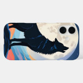 オオカミが月で泣いている Case-Mate iPhoneケース (裏面 (横))