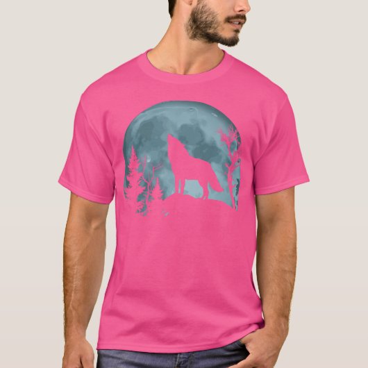 オオカミが月で泣いている Tシャツ (正面)