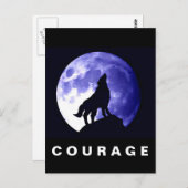 オオカミが月の勇気で吠えやる気を起こさせるる ポストカード (正面/裏面)