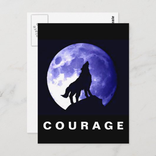 オオカミが月の勇気で吠えやる気を起こさせるる ポストカード (正面/裏面)