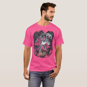 オオカミが月の狼の野生動物でハウリング Tシャツ (正面フル)