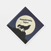 オオカミが月の真夜中の青でハウリング スタンダードランチョンナプキン (角)