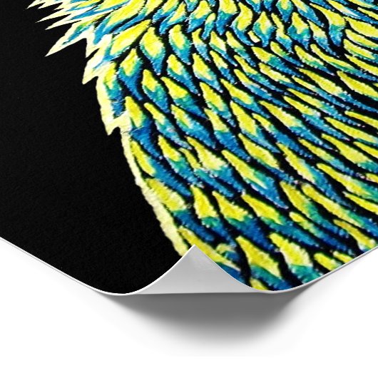 オオカミが月の野生生物で保護泣き叫ぶ ポスター (角)